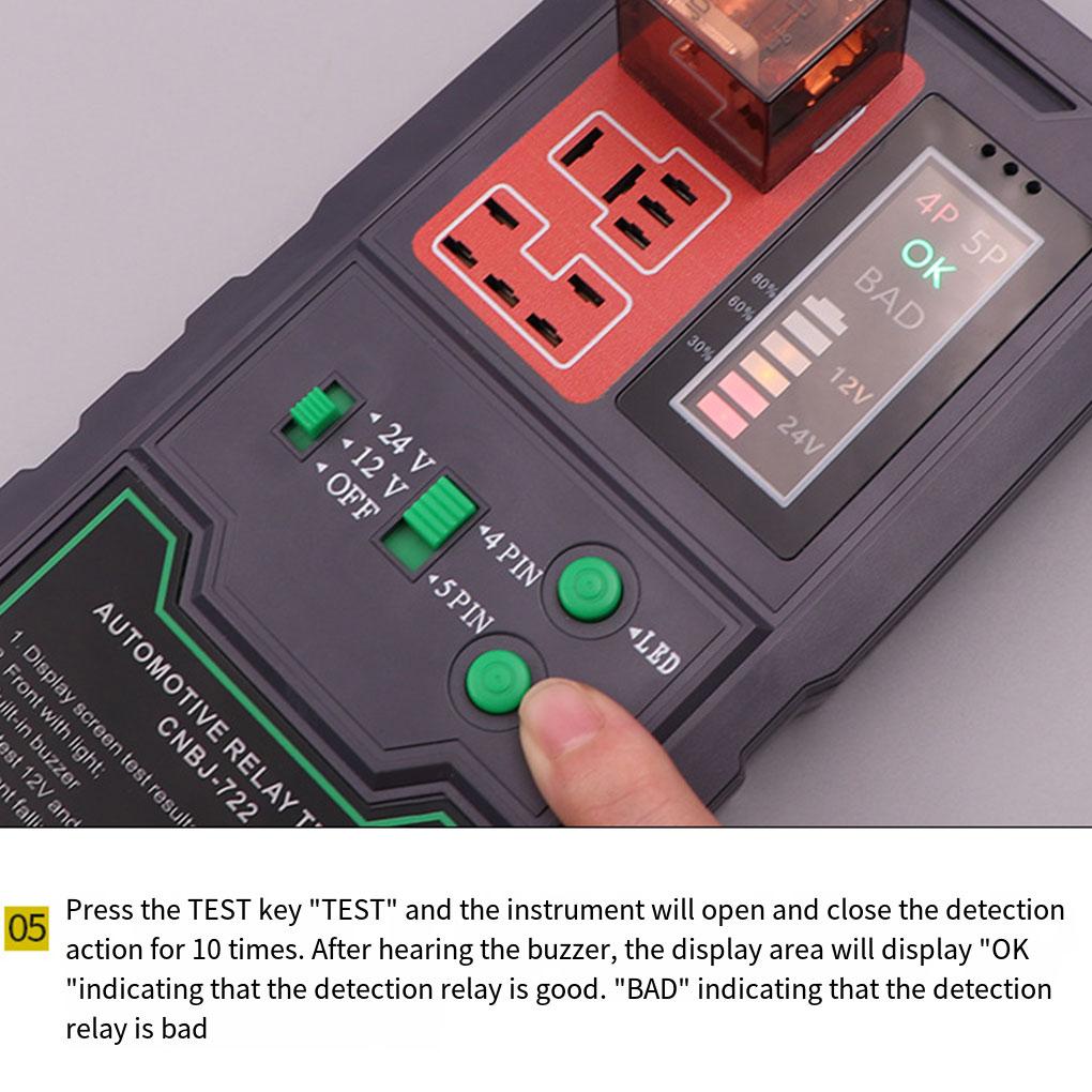 Black Auto Relay Test Equipment LED Screen For Easy Testing Testing Fast Relay Test Device Simply As Shown