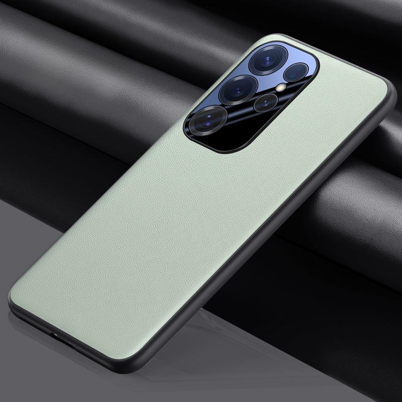 Pu Leather Soft Edged Silicone Phone Case for Samsung for Galaxy S25 Plus S25 Ultra Camera Protection Shockproof Cover