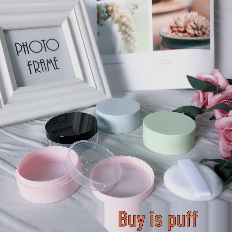 10g Přenosný plnitelný box na sypký pudr se síťkou a pudřenkou