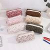 Retro Floral Portable Pencil Case, Simple Student Stationery Storage Bag, School Exam Supplies storage,Creative Gift for Pal