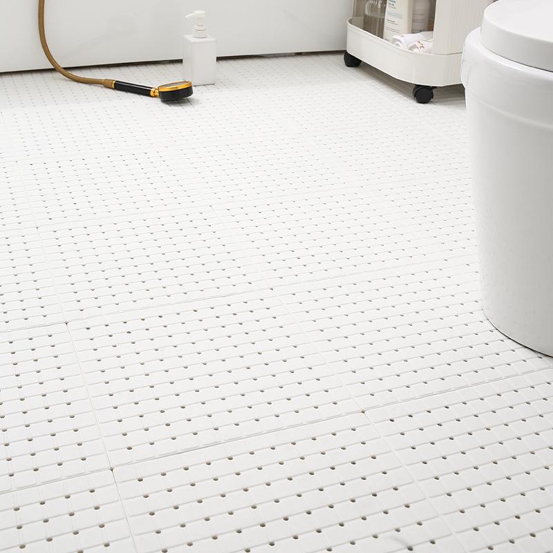 Anti-Slip Waterproof PVC Interlocking Bathroom Mat 30cm x 30cm белый
