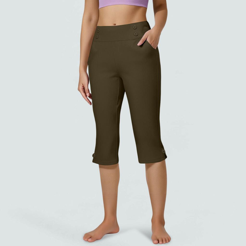 Women's Yoga Pants with Pockets, High Waist Stretch Workout Tights, Color Comfort Fit