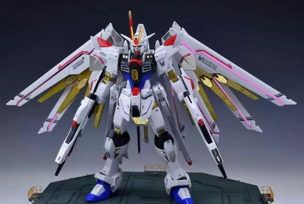 HG 1/144 Mighty Strike Freedom Gundam Custom Detail Up High-Quality Stainless Steel Parts with Water-Transfer Decals