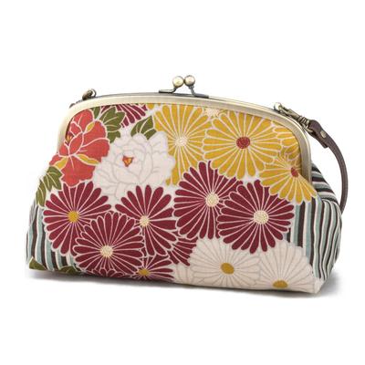 Handtasche, Umhängetasche, Clutch, Blumenlinie, Crossbody, japanische Tasche, Kimono in Japan, Zeremonie zum Erwachsenwerden, Hochzeitskimono, Yukata [Noren] (2 Weg
