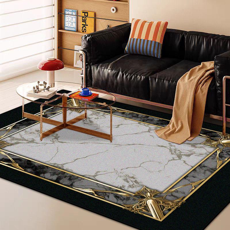 Modern Marble Style Big Size Antiskid Carpet Living Room Luxury Soft Decoration Bedroom Rug Machine Washable Entrance Door Mat