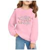 Felpa con cappuccio e stampa natalizia per bambina, manica lunga, pullover casual e comodo per le vacanze