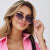 2pcs Women Metal Large Cat Eye Sunglasses Fashion Female Gradient Color Sun Glasses Outdoor UV Protection Design Eyeglasses