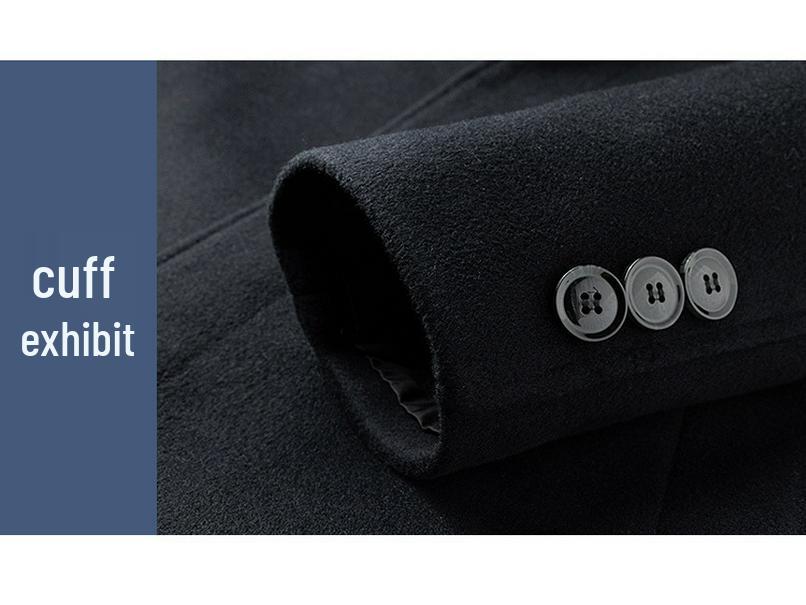 Men's Extra Long Wool Tweed Trench Coat - Business Formal Wear