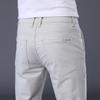 Pantalones Casuales Finos de Verano para Hombre Colores Algodón Estilo Clásico Elásticos Rectos Ajuste Delgado Moda de Negocios Pantalones Largos Masculinos
