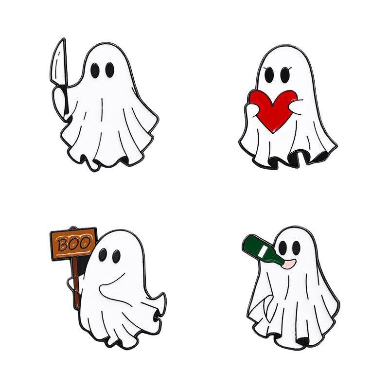 Halloween Cartoon Geist Brosche: Niedliche Legierung Emaille Rucksack Schnalle & Kleider Dekorationszubehör