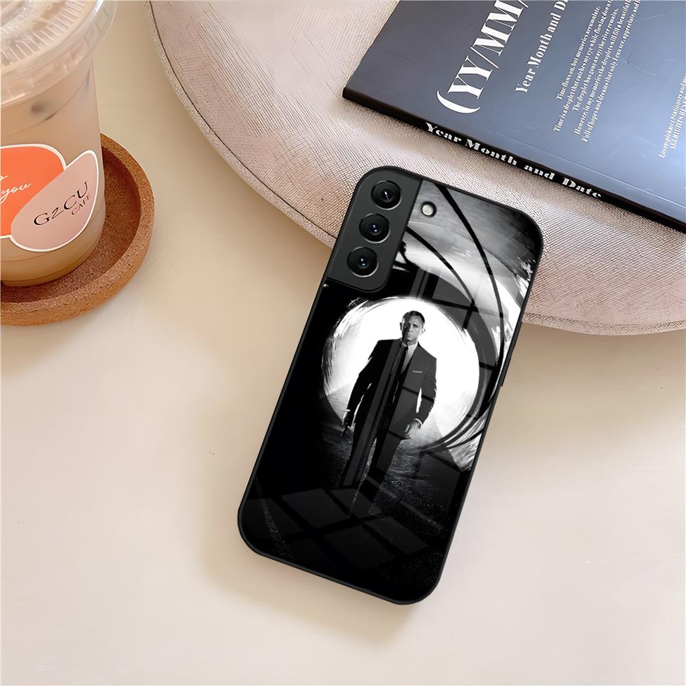 J-James B-BondES 0-007 Phone Case Glass For Samsung Galaxy S25 S23 S24 S21 S22 S20 Ultra Fe Plus A15 A14 Cover