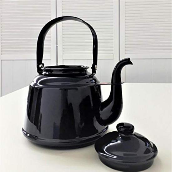 DutchWest Japan Retro Enamel Induction Kettle, Compatible, Navy, RTK-05, 2.3L