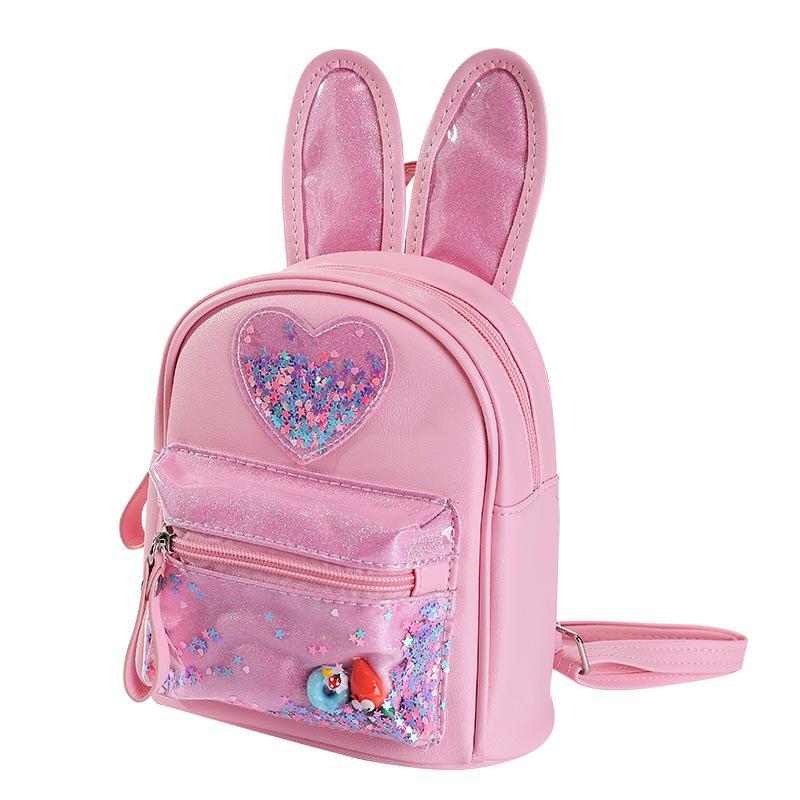 New Children'S Backpack Fashionable Sequined Cute Rabbit Mini Backpack Casual Outing Kindergarten School Bag For Girls