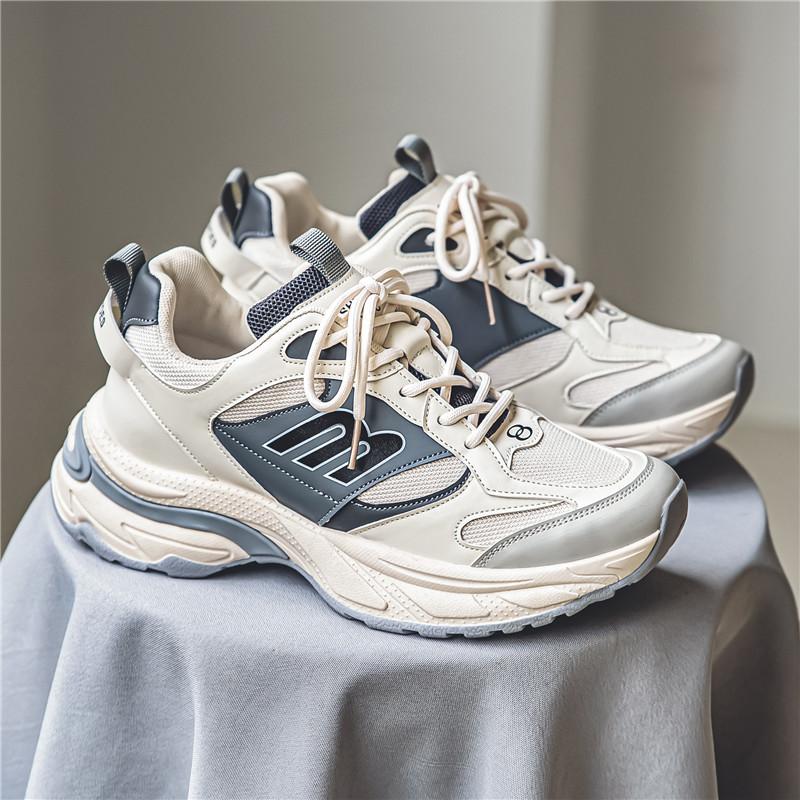 YD summer new outdoor sports fashion versatile men s shoes dad shoes, white blue, white gray 39