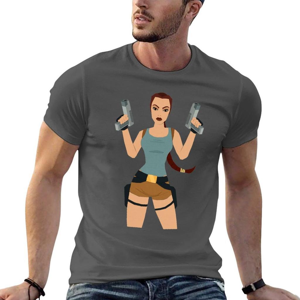Paper Lara Croft Tshirt Large Size Casual Tee Shirt