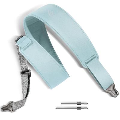 Gitarrengurt mit magnetischem Gurtverschluss für Ukulele, blau, PU-Leder, Schnellverschluss, Längenverstellung mit einer Hand [enya] für Gitarre, Bass, (MS1/BL)
