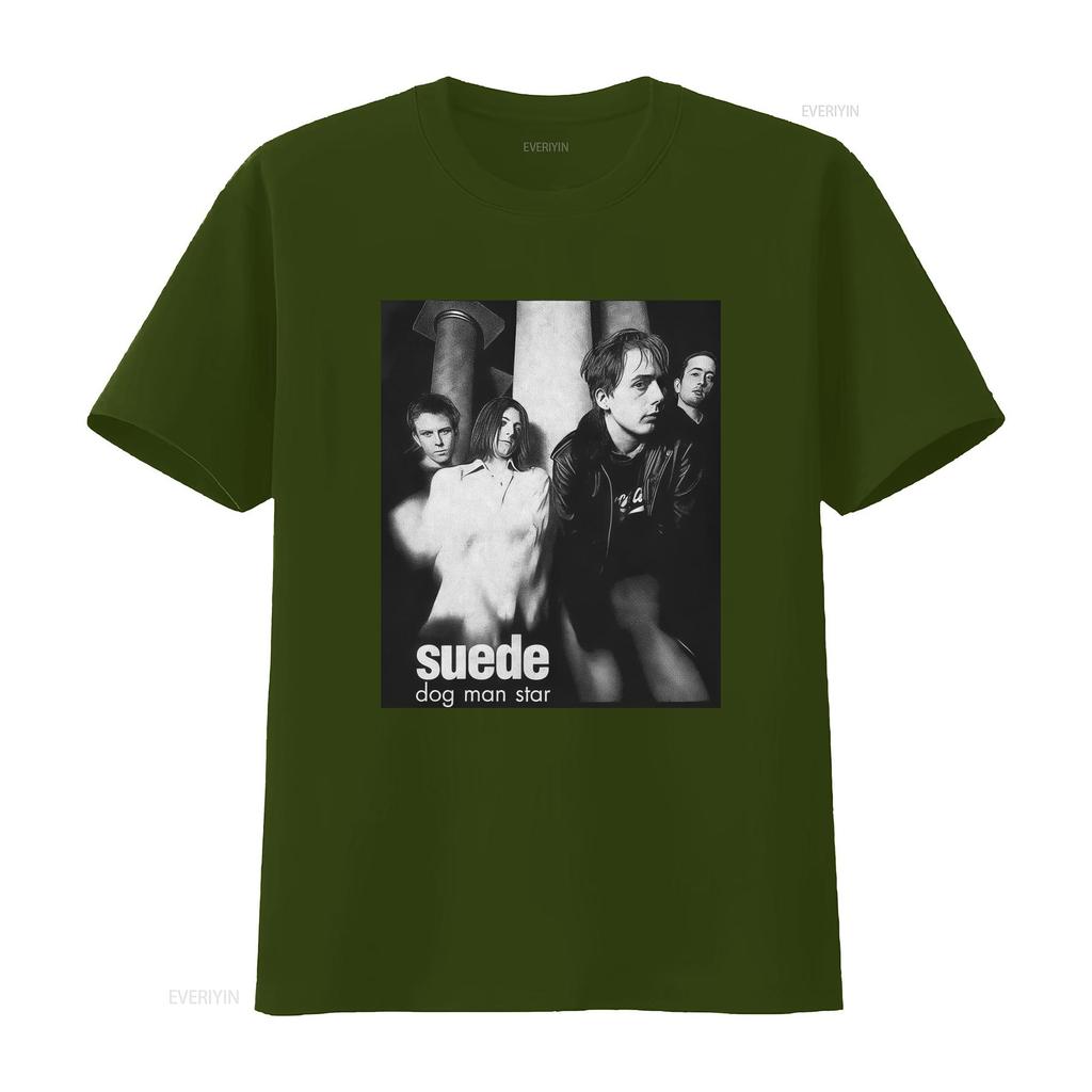 Vintage 80s 90s Suede Band Britpop Dog Man Star T Shirt vintage Washed Breathable Unisex fashion graphic Versatile homme