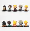 4-15pcs/set Demon Slayer Anime Figure Toy-Kimetsu No Yaiba Q Version Tanjiro Nidouzi Inosuke Zenizu PVD Figurine Model Doll Gift