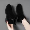 Autumn and Winter New Soft Leather Boots Women's Suede Leather Low Heel Square Heel Fashion Boots Thin Fashion Versatile Women's Shoes