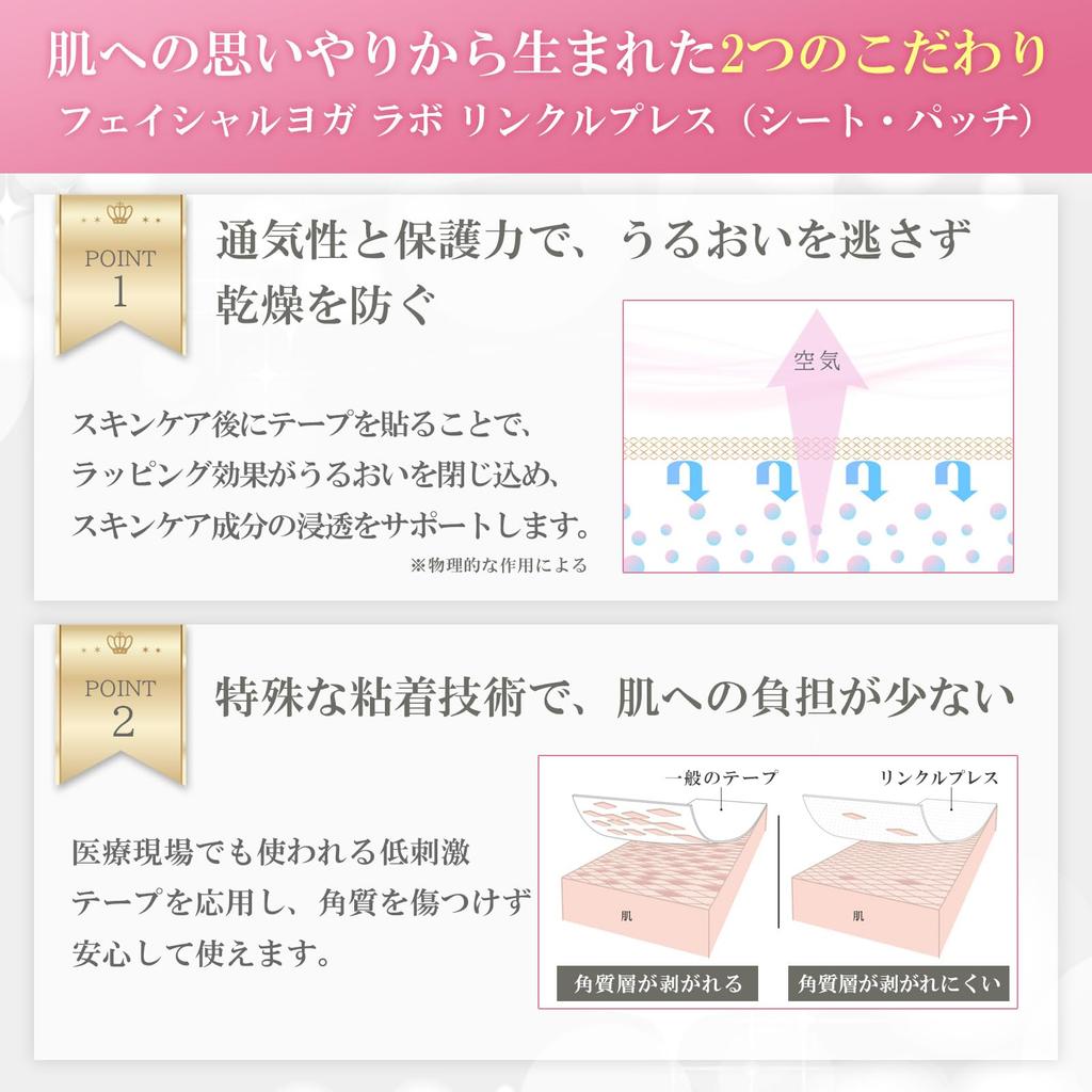 Facial Yoga Lab Wrinkle Smoothing Tape Free Supervised by the Facial Yoga tape for wrinkles between the and face Wrinkle (10 Sheets, Cut) -