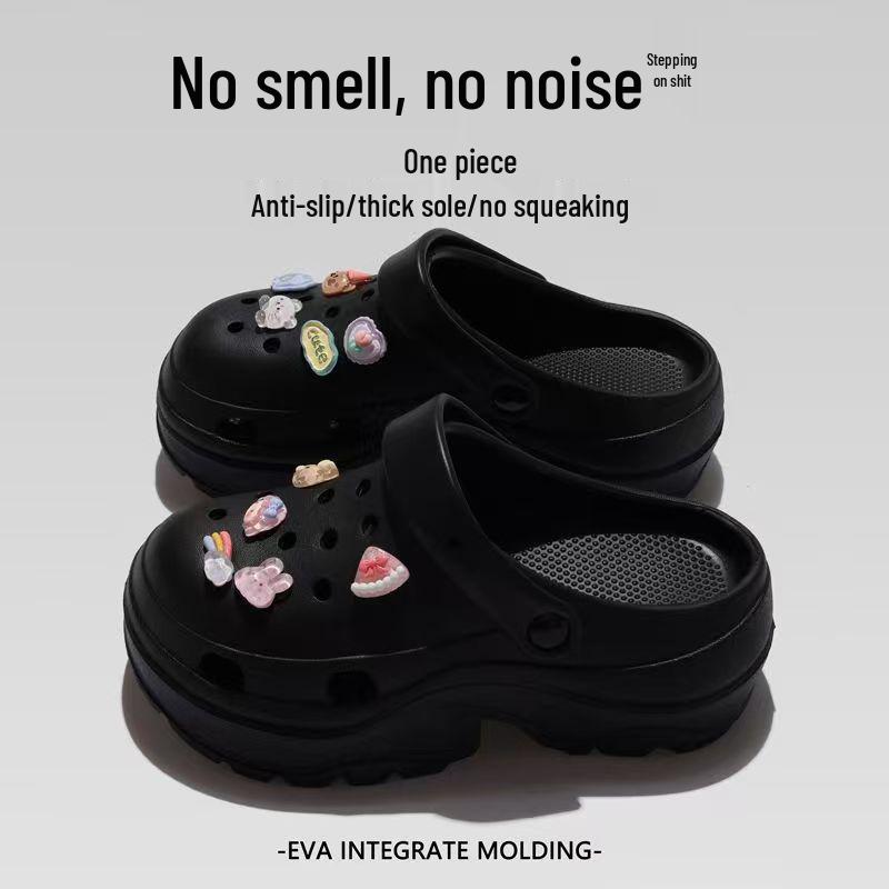 EVA Women's Height-Boosting Summer Clogs - Thick-Soled Beach Sandals for Petite Outdoor Use.