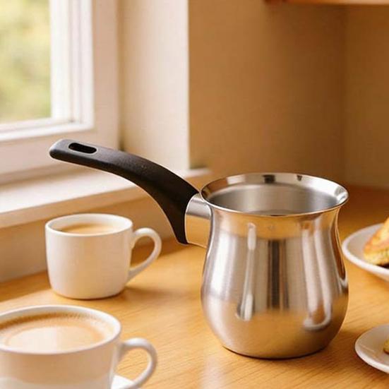 Yousheng Coffee Pot Stainless Steel Milk Warmer with Cool Handle Small Saucepan for Butter Melting And Sauces Portable Espresso Maker for Home