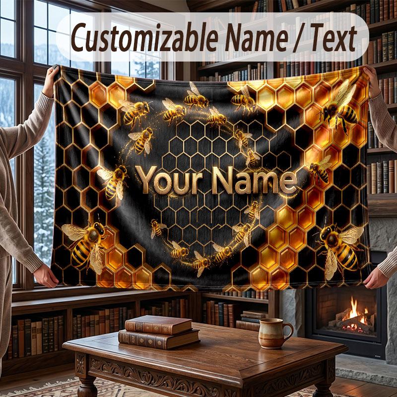 Manta Decorativa com Tema de Arte Personalizada com Nome em Texto Manta Macia e Aconchegante para Casa Sofá Cama