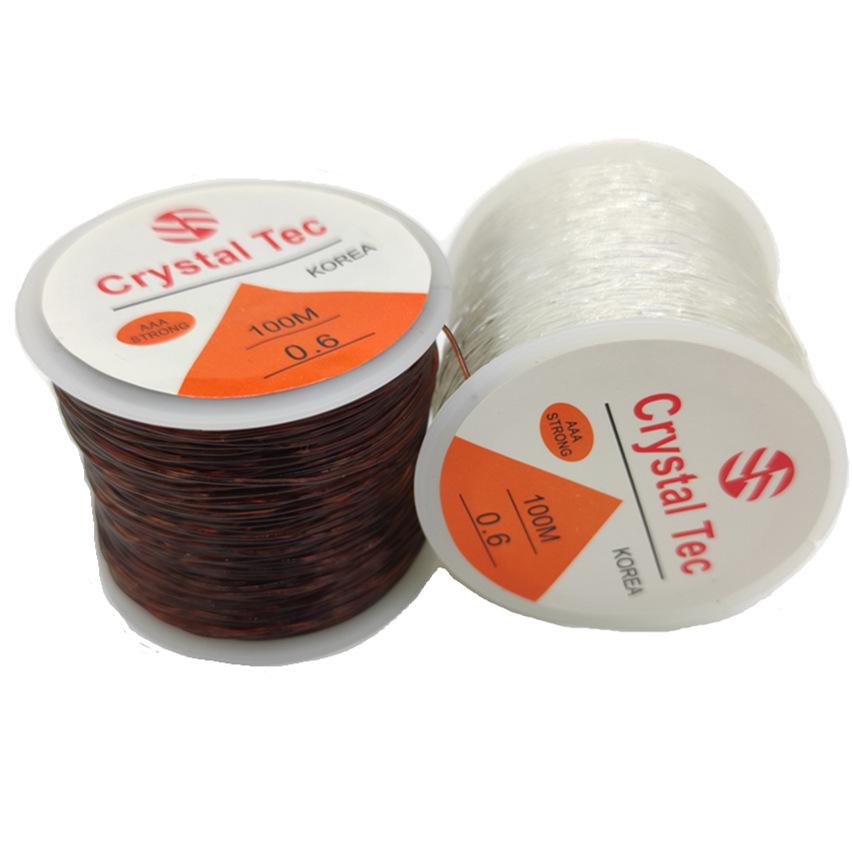 

100 м Прозрачная Кристальная Эластичная Нить для Браслетов и Бусин - Износостойкая DIY Нить 0.5mm 100m коричневый