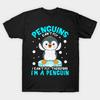 Asian Size Cotton Unisex Tshirt Print T-shirt Funny Penguin can't fly Cute Animals Love Penguin Lovers Tee T-shirt No-Cut Print Regular Fit