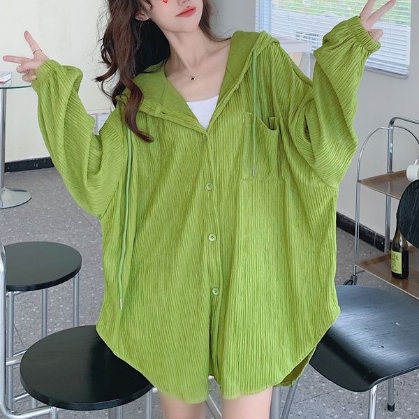 White Long Sleeve Sunscreen Clothes for Women Summer New Versatile Mid-length Loose Cardigan Jackets Casual Hooded Thin Coat