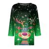 Women's Round Neck Tops Cotton Women's Casual Fashion Floral Print  Long Sleeve O-Neck Pullover Top Blouse