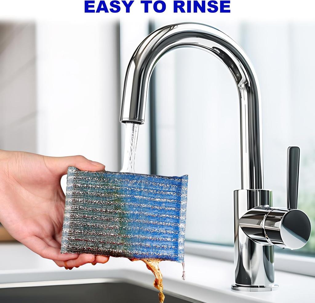 Newest 4PCS Double-sided Kitchen Dishwashing Sponge Household Cleaning Sponge Wipe Scouring Pad Cleaning Supplies Cleaning Tools