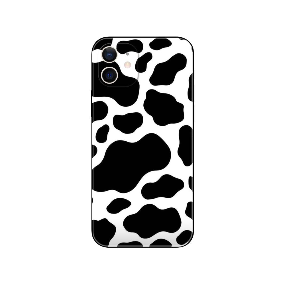 

Милый чехол для телефона с изображением коровы в крапинку для iPhone 5 5s 2020se 6 6s 7 8 plus x 10 XR XS 11 12 13 mini pro MAX черная задняя крышка из ТПУ iphone 13pro MAX