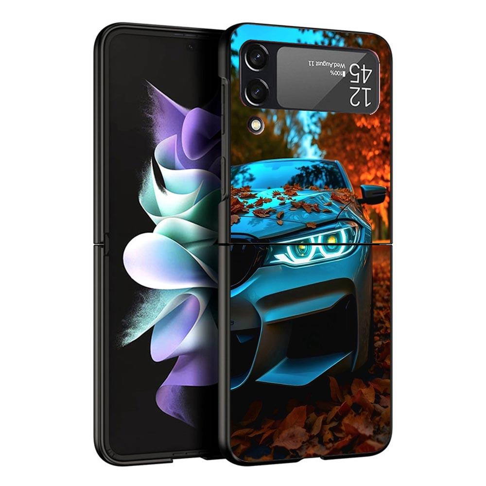 Black White Sport for B-BMW Black Phone Case For Samsung ZFlip7 ZFlip6 ZFlip5 ZFlip4 ZFlip3 5G Hard Protective Galaxy Z Flip 3 4 Samsung Z Flip 6