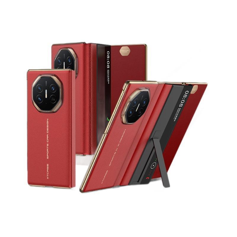 Applicable Huawei MateXT Clamshell Leather Case Mobile Phone Case Matext Three Folding Screen Extraordinary Master Bracket Protective Case