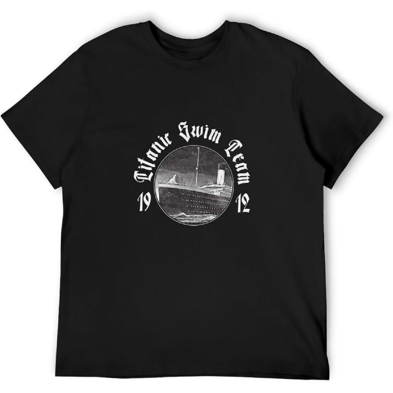 

NIU+ Titanic Swim Team 1912 T-Shirt Baywatch Fun Cult 1912 Swim Team Titanic Black XXXXXL чорний