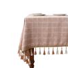 Henggang Nordic Ins Checkered Tablecloth Tassel Imitation Cotton And Linen Coffee Table Mat Fabric Dining Table Tablecloth Spot