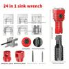 18/24 In 1 Sink Faucet Wrench Plumbing Repair Tool Anti-Slip Handle Double Head Wrench Bathroom Plumbing Installation Hand Tools
