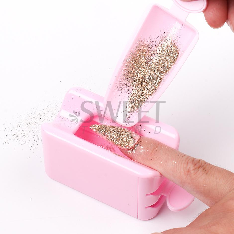 Doppelschichtige Pulver-Recycling-Aufbewahrungsbox für Nagelmaniküre-Werkzeug, Glitzer-Pailletten-Sammlung, tragbarer Behälter, DIY-Zubehörzubehör