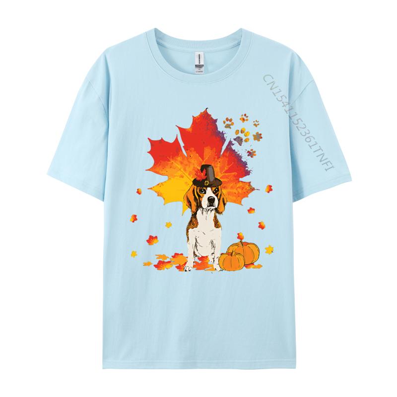 Beagle Autumn Leaf Fall Leaves Dog Lover Tshirt Vintage Tshirts Cotton TShirts Top Quality Funny Tshirt