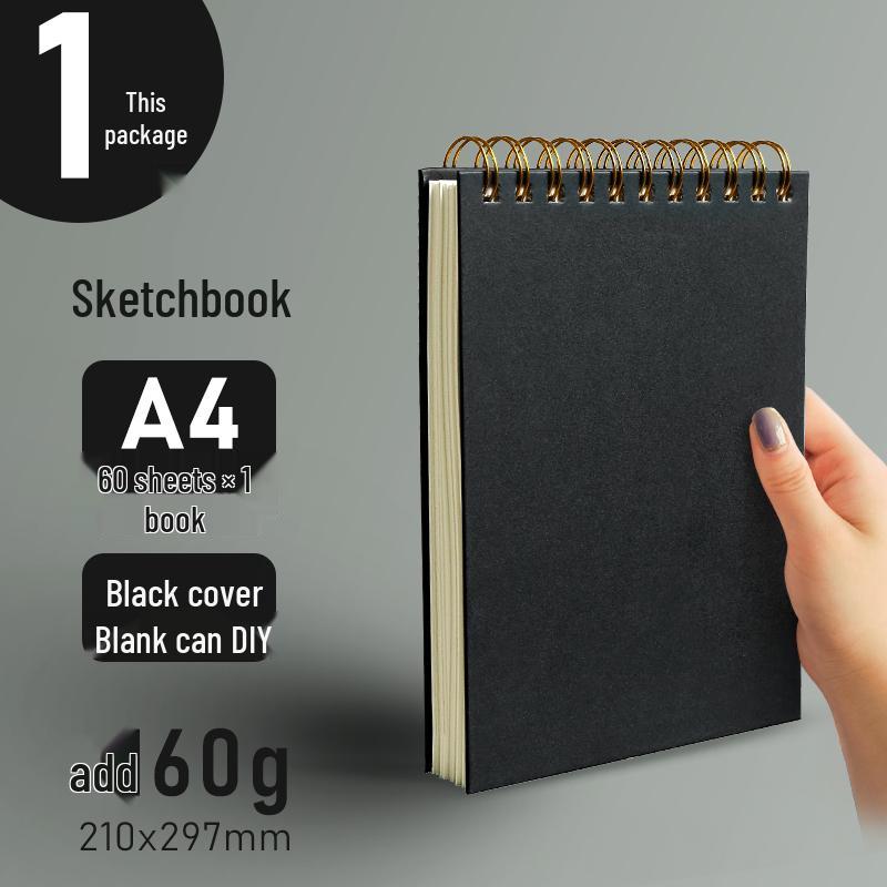 A4 Hardcover Spiralgebunden Verdicktes Skizzenbuch - Zeichenbuch für Kunststudenten mit losen Blättern 8K für die Grundschule.