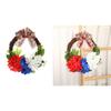 Artificial Flower Wreath for Front Door Garden, Patriotic Wreath