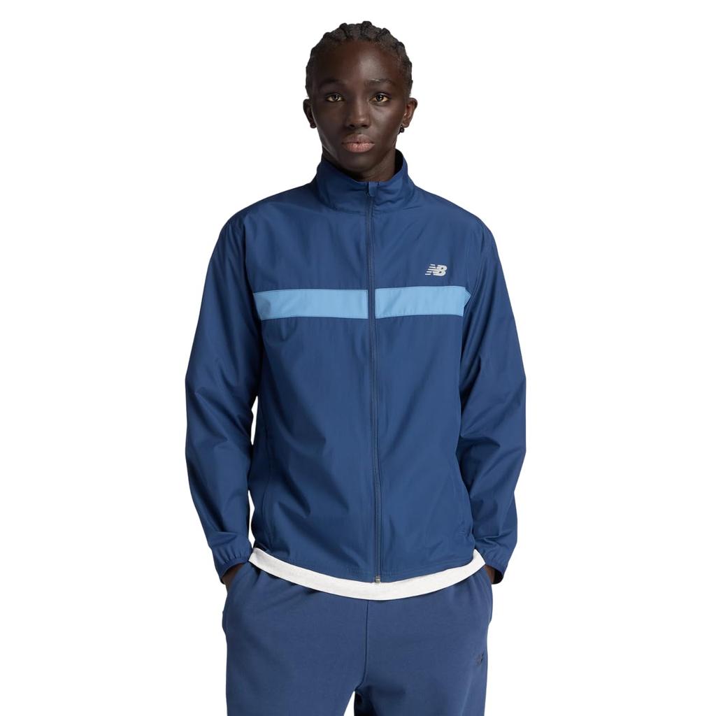 New Balance Men's Sport Essentials Running Coat Jacket (MJ41243) Shoreline Blue - Windproof, Water Repellent, Quick Dry (sizeM)