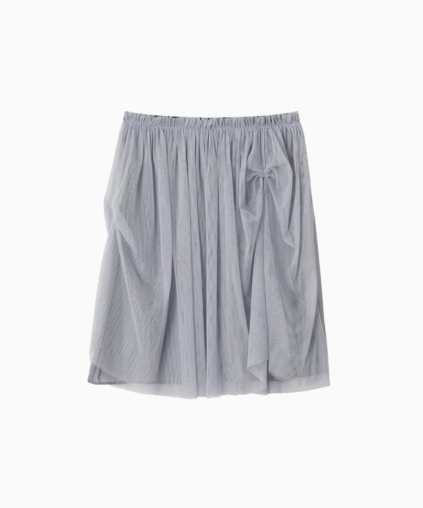Ohesio Sheer Drape Banding Skirt, Gray