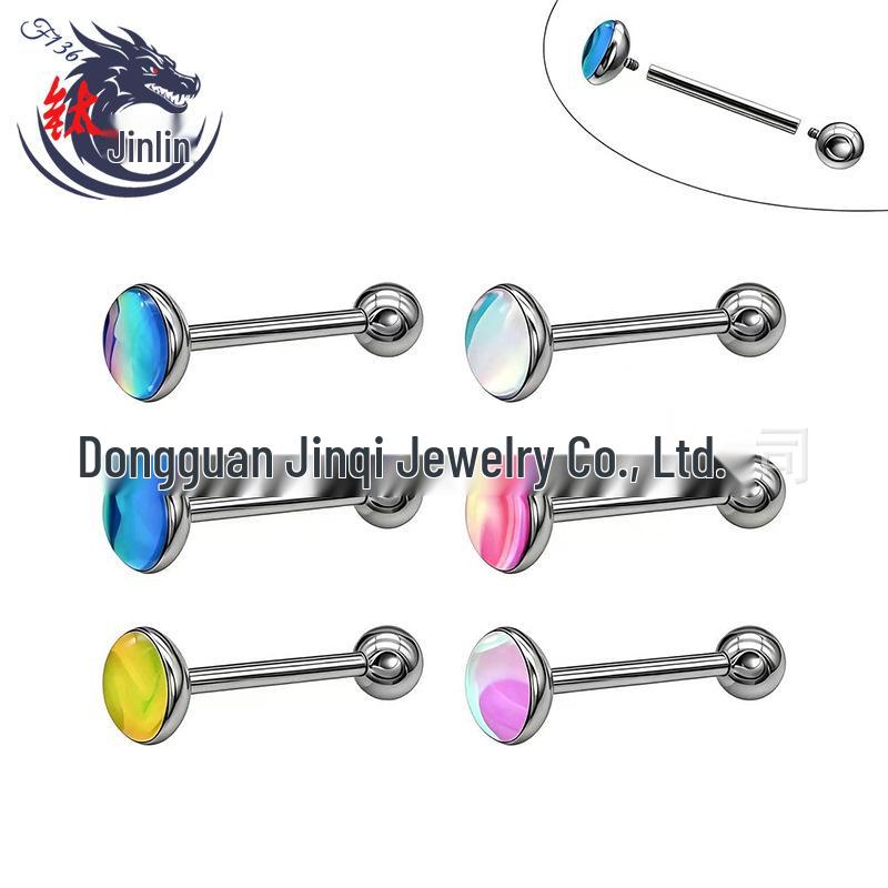 Иридиевый Эмалированный Титановый Пирсинг Языка для Унисекс 7mm 1.2mm Thread Single Head