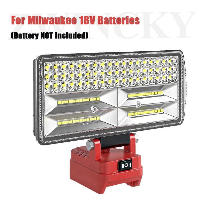 LED Work Light for Makita/Dewalt/Milwaukee 18V Li-ion Battery 12000LM Spotlight with 2 USB Charging Port Flood Light Flashlight