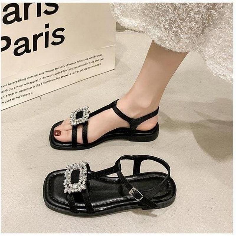 Fashion 2025 Summer Gladiator Women Sandals Fashion Elegant Narrow Band Open Toe Shoes Ladies Comfort Flats Beach Sandalias Slides Shoes