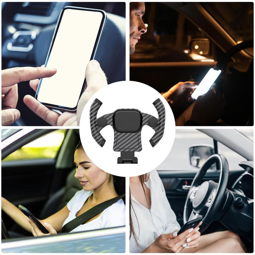 Vent Phone Mount For Car Retractable Automobile Air Vent Cell Phone Cradles Smartphone Support Rack With Steering Wheel Shape