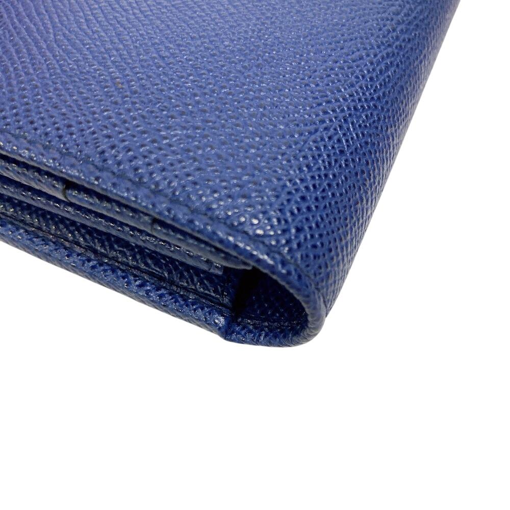 BVLGARI Flap Bicolor Be zero one leather Purse blue leather mens Used