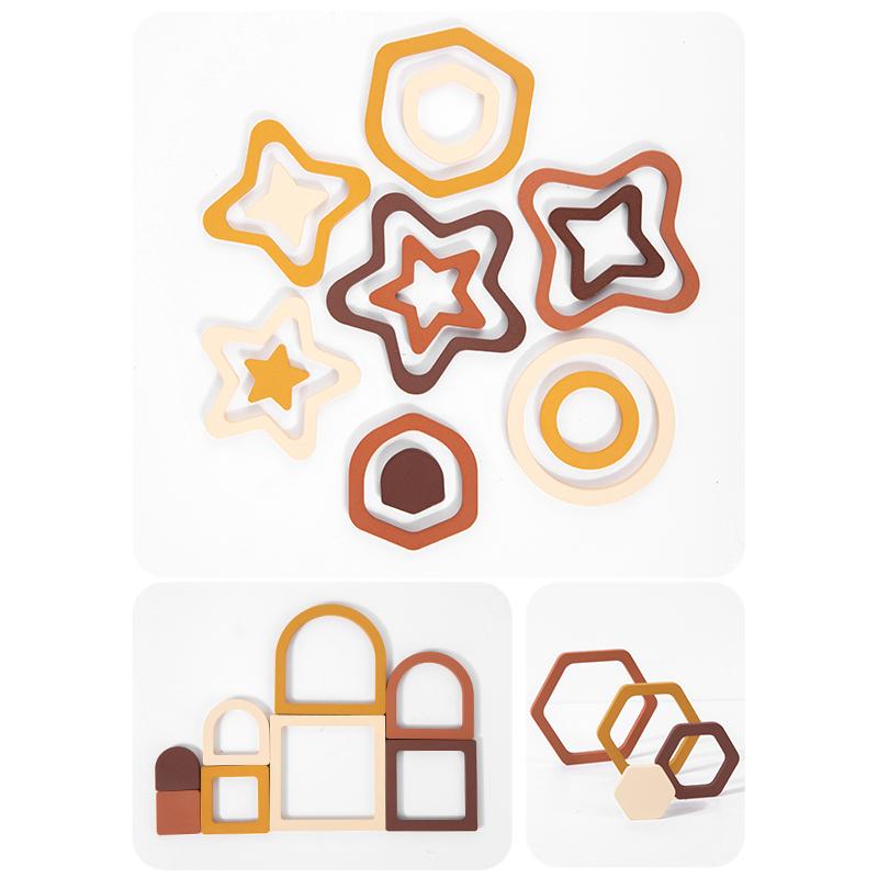 Educational Wooden Geometric Shapes Game Montessori Learning Math Jigsaw Puzzle Board for Kids Sorting Stacking Cognition Toys